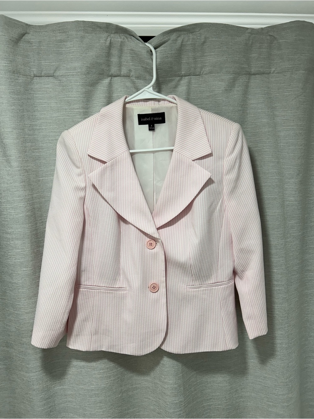 Pink & White Striped Blazer